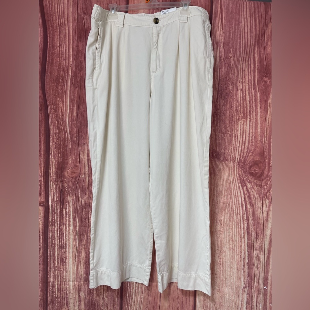 Sonoma off white jet stream pleated wide leg high waist relaxed soft pants XL